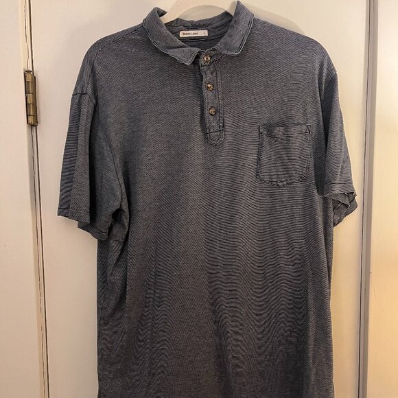 Marine Layer Navy Stripe Polo Shirt Size L - Picture 1 of 6